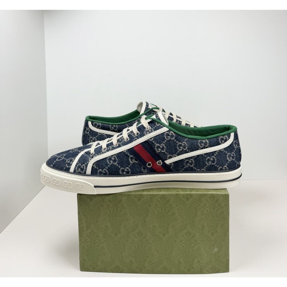 Size 16G/16.5US - Gucci Tennis 1977 Blue Denim Sneakers💙 NEW/RETAIL $750! - Picture 7 of 11